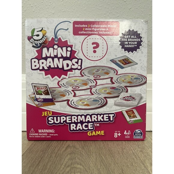 NEW 5 Surprise Mini Brands Jeu Supermarket Race Game Zuru Spin Master 2 player - Picture 5 of 7